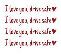 4Pack I Love You Driving Safe Mirror Sticker Drive Safe I Love You Rearview Decal Car Interior Decorations Rearview Mirrors Stickers with Heart Christmas Valentines Day Gifts for Her Him (Red)