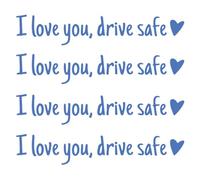 4Pack I Love You Driving Safe Mirror Sticker Drive Safe I Love You Rearview Decal Car Interior Decorations Rearview Mirrors Stickers with Heart Christmas Valentines Day Gifts for Her Him (Blue)