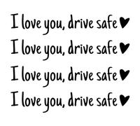 4Pack I Love You Driving Safe Mirror Sticker Drive Safe I Love You Rearview Decal Car Interior Decorations Rearview Mirrors Stickers with Heart Christmas Valentines Day Gifts for Her Him (Black)