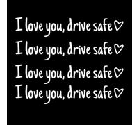 4Pack I Love You Driving Safe Mirror Sticker,Drive Safe I Love You Rearview Decal,I L-ove You Drive S-afe Sticker with Heart,Rearview Mirror Decal Christmas Valentines Day Gifts forFamily (White)