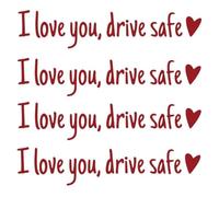 4Pack I Love You Driving Safe Mirror Sticker,Drive Safe I Love You Rearview Decal,I L-ove You Drive S-afe Sticker with Heart,Rearview Mirror Decal Christmas Valentines Day Gifts for Family, Her, Him