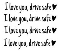 4Pack I Love You Driving Safe Mirror Sticker,Drive Safe I Love You Rearview Decal,I L-ove You Drive S-afe Sticker with Heart,Rearview Mirror Decal Christmas Valentines Day Gifts for Family, Her, Him