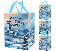 4Pack Large Christmas Gifts Bags Multipack,DXTXTJ 18 * 31 * 41cm Christmas Wrapping Bags, White Blue Christmas Bags for Presents Christmas Party