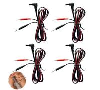 4Pack Lead Wires for Tens, Lead Wires for Tens Machines with 2mm Pin Connectors, Flexible Electrode Cables Compatible with TENS Electronic Therapy Machines, Electrotherapy Accessories