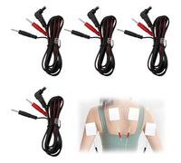 4Pack LeadsWires for TENS Machine Cables Replacement with 4mm Plug to 2mm Pin Connector Cable Flexible Electrode Cables for Auvon TENS EMS Units Machine Pads, 1.2M Length