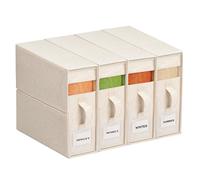 4Pack Linen Sheet Organizers and Storage - King/Queen Size Sheet Storage Organizer with Window, Foldable & Dustproof Sheet Organizer for Linen Closet for Summer Blankets & Sheet Sets,Off-white