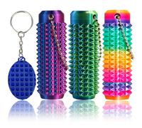 4Pack Little Ouchies Pain Fidget Spiky Fidget Keychain Set, 3D Printed Anxiety Relief Pain Stimming Fidget Keychain Pain Stim Fidget Toy Spiky Sensory Stress Reliever for Men Women