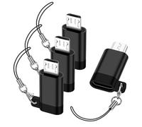 4Pack Micro USB to USB C Adapter for Samsung Galaxy S7/S7+/S7 Edge/S6/S6 Edge/J3/J7/Note 6/5,LG G4,Nexus 4/5/6, Type C Female to Micro USB Male Adapter Mini-USB Connector Support Charge & Data Sync