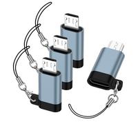 4Pack Micro USB to USB C Adapter, Type C Female to Micro USB Male Adapter Mini-USB Connector Support Charge & Data Sync for Samsung Galaxy S7/S7+/S7 Edge/S6/S6 Edge/J3/J7/Note 6/5,LG G4,Nexus 4/5/6