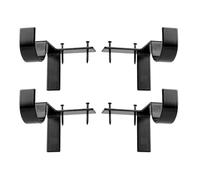 4Pack No Drill Curtain Rod Bracket, Bracket Hang Curtain Rod Holders Single Hook Right Into Window Frame Decor