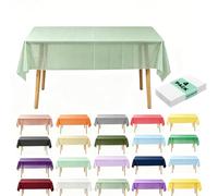 4Pack Plastic Sage Green Table cloths Party for Rectangle Table, Decorative Paper Tablecloth for Parties Disposable, 137x274cm Green Parties Decoration Tables Cover for Picnic,BBQ,Birthday,Tea Party