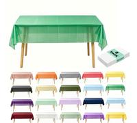 4Pack Plastic Sage Green Table cloths Party for Rectangle Table, Decorative Paper Tablecloth for Parties Disposable, 137x274cm Green Parties Decoration Tables Cover for Picnic,BBQ,Birthday,Tea Party