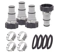 4Pack Pool Hose Adapter,Type A Connector for 1.5/1.25 Inch Vacuum Adapters, Threaded Connection