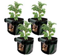 4Pack Potato Grow Bags 3 Gallon Potato Growing Bag with Flap Window 1Gallon Potatos Planting Bag with Strap Handles Garden Plant Bags for Vegetables Fruits and Flowers for Potatoes Tomatoes Carrots