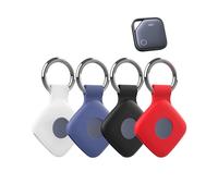4pack Protective Case for UGREEN Tracker Tag Silicone Keychain- Durable and Stylish Cover,toergy Waterproof,Anti-fall,Dogs,Cats Locator Case(White,Red,Black,Blue)