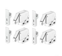 4Pack Push Catch Latch for Cabinet Doors with Spring Loaded System Offering Secure Hold and Zinc Plated Finish to Resist Wear and