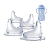 4Pack Replacement Silicone Spout Compatible with NUK, Soft Spout Replacement for NUK Active and Learner Cups, Easy Transition from Bottle to Cup, No Spill for Sippy Cup Nipples