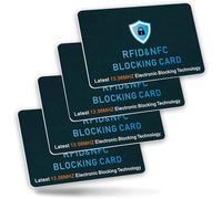 4PACK RFID/NFC Blocking Cards, Safe Credit Card Protector for Wallet Card Security, Anti-Skimming Card Blocker Contactless Card Protection, Force Field Max Card Protector for RFID/NFC Signal Shielding