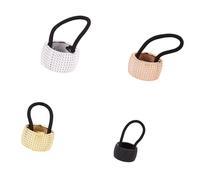 4pack Rhinestones Embellished Hair Tie Stylish Ponytail Holder Simple Hair Tie For Daily Wear And Gifts