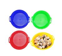 4PACK Sand Sifter Sieves - 25x22x3.5cm Soil Sifter, Sand Sieve,Gardening Sieves, Sand Sifter Sieves Multi-Colored Toy,Sand Sifter Toy,Sand Strainer And Sifting Pan, Kids Beach Sand Toys