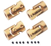 4Pack ShareGoo 3mm-3mm Micro Brass Universal Joint Motor Shaft Coupler Connector Compatible with 1/24 1/18 RC Car Boat DIY Airplane Gimbal