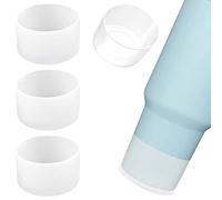4Pack Silicone Boot for Stanley 40oz Quencher Adventure & Stanley IceFlow 30oz 20oz, Reduces Noise Scratches Protective Cup Bottom Sleeve Cover Compatible with Stanley Cup Accessories (Transparent)