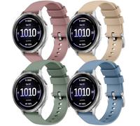 4Pack Silicone Watch Band Compatible with Garmin Venu 4 41mm/Venu 3S / Venu 2S / Garmin Vivoactive 4S /Vivomove 3S, 18mm Soft Replacement Wristband Strap for Garmin Forerunner 255s/265S