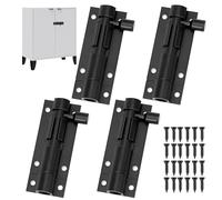 4Pack Small Bolt Lock, 2 Inch Black Tower Bolt, Door Bolts for Internal Doors, Slide Gate Bolts with Screws, Stainless Steel Door Latch, Black Sliding Locks for Gate, Doors, Cabinets, Shed, Bedroom