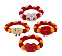 4pack Snake Year Pet Necklace Regulable Collar Elastics Cats Collar for Festives Celebration Soft Pet
