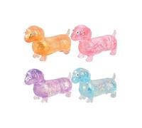 4pack Soft Sticky Dachshund Stress Relief Toy Dachshund Squeeze Toy Stress Balls Fun for Kids, Teens & Adults