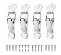 4Pack Spring Loaded Toggle Latch 56mm Stainless Steel Tension Clasp Hasp Heavy Duty Catch Clamp Clip Spring Loaded Lever Latch Closure Cap Lock with Screws for Cabinet Chest Case Toolbox Drawer