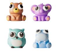 4Pack Squeeze Stress Relief Toy,Funny Animals Eyeball Burst Toys with Pop Out Eyes,Fidget Toys for Age 3 to Adult,Kawaii Squishy Toy for Birthday Gifts, for All Occasions (Cool Animals)