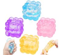 4Pack Squishy Squeeze Toys, Ultra-Soft Squeeze Toy, Stress Relief Toys for Kids Adults, Sensory Toys for Kids with Autism, Fidget Toys, Anxiety Relief Party Favors Gifts for Girls & Boys(Cotton)