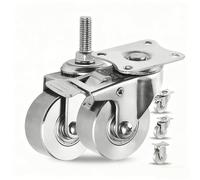 4Pack Stainless Steel Kitchen Casters 1.5"2"Wheels with Brake 30kg Load Capaci Swivel Design M10 Screw for Easy Installat