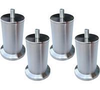 4Pack Stainless Steel Sofa Legs - 25cm Metal Replacement Feet with M8 Screws for Bed, Coffee Table, TV Stand, Ottoman - Durable Silver Furniture Support Legs