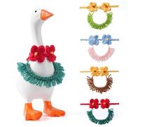 4Pack Summer Bikini Desk Goose Outfits,Summer Mini Desk Goose Clothes,Mini Crochet with and Clothes Accessories & Bag,Cu Hat