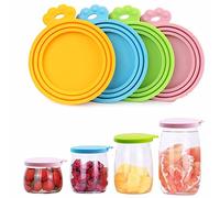 4Pack Tin Lids Can Cover for Dog Food Universal Silicone Tin Can Lids BPA Free Fit 3 Standard Size Can Tops Dog Cat Puppy Can Covers Cat Food Storage Can Tin Covers Fits All Standard Can Sizes