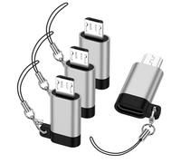 4Pack USB C to Micro USB Adapter, Type C Female to Micro USB Male Adapter Mini-USB Connector Support Charge & Data Sync for Samsung Galaxy S7/S7+/S7 Edge/S6/S6 Edge/J3/J7/Note 6/5,LG G4,Nexus 4/5/6
