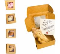 4Pack Worry Bear in a Box,Worry Bear,Handmade Mini Plush Bears,Emotional Support Plush Positive for Christmas and Valentine's Day & Mother's Day,Decoration for Lovers and Friends (Brown)