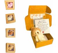 4Pack Worry Bear in a Box,Worry Bear,Handmade Mini Plush Bears,Emotional Support Plush Positive for Christmas and Valentine's Day & Mother's Day,Decoration for Lovers and Friends (White)