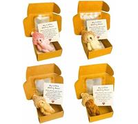 4Pack Worry Bear in a Box,Worry Bear,Handmade Mini Plush Bears,Emotional Support Plush Positive Gifts for Christmas and Valentine's Day & Mother's Day,Decoration Gift for Lovers and Friends (4 Color)