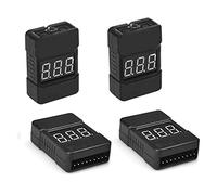 4Packs 2in1 1-8s Lipo Li-ion Battery Voltage Tester Check, Monitor RC Low-Voltage Buzzer Alarm for 1-8s Lipo/Li-ion/LiMn/Li-Fe