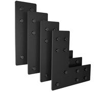 4packs Black L Brackets Corner Brace 90 Degree Right Angle Metal Heavy Duty Angle Bracket for Wood Furniture Shelf Cabinet Repair Support Joint Fastener with Screws 7.5x7.5x3” Large Connector