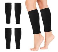 4Packs Calf Compression Sleeves Replacement for Men & Women, Compression Stockings with Medical Gradient Compression, 20-30mmHg Footless Compression Calf Socks for Shin Splint, Varicose Vein Size M