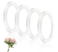4Packs Clear Floral Tape, 1/4" Wide Waterproof Floral Tape Flower Wrap Adhesive Florals Arrangements Supplies for Fresh Flower Bouquets and Flowers Arrangements DIY Crafts Decorations (Clear, 32.8Yd)