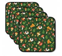 4Packs Guinea Pig Cage Liner, Washable Hamster Pee Pad, Rabbit Bedding Mats | 30x30cm, Green, Cute Pet Print, Reusable, Air Dried, Leakproof, Absorbent, Non-Slip. For Gerbil/Rat/Hedgehog/Small Animals