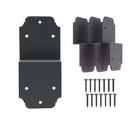 4packs Heavy Duty Pergola Bracket Black,6" Steel Angle Joist Tie Z Fix Bracket for Wood DIY Projects - Large Connector Brace,Post to Beam Connectors Repair Hardware,Joining Brackets