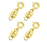 4Packs Magnetic Necklace Clasps and Closures Magnetic Jewelry Clasps Connector Locking Magnetic Jewelry Clasp Converters for Jewelry Bracelet Necklace Making (2CM Gold)