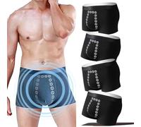 4packs Proplshove Underwear Magnetic, Comfortable Soft and Breathable Men's Energetic Massage Magnetic Underwear (4PCS-Black,L)