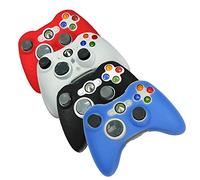 4Packs Protective Silicone Skin Hand Grip Cover for Xbox 360 Controller (RE+WH+BL+BU)